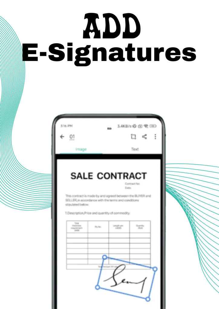 CamScanner Mod APK 2025 (Pro, Premium, No Watermark) Latest 9 Adding E-Signature easily using CamScanner Mod Apk