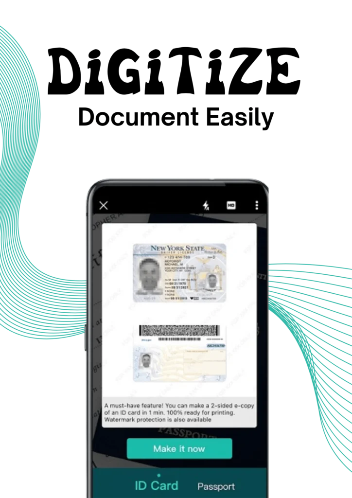 CamScanner Mod APK 2025 (Pro, Premium, No Watermark) Latest 8 Showing Digitize Document Easily Text ,with ScreenShot Mobile Mockup in CamScanner Pro Mod Apk