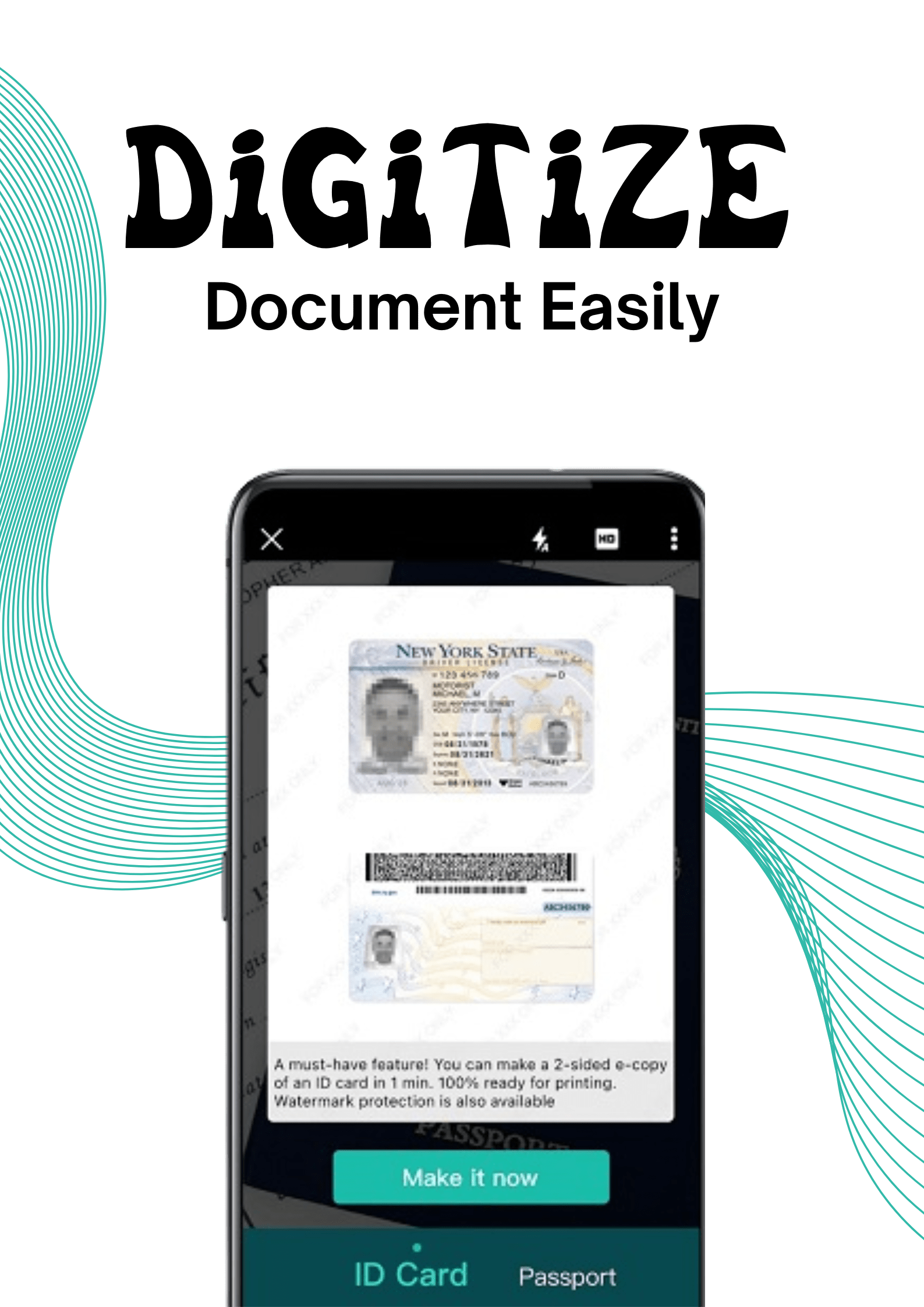 CamScanner MOD APK v7.3.1.25 (Pro, Premium, No Watermark) 2025 11 Showing Digitize Document Easily Text ,with ScreenShot Mobile Mockup in CamScanner Pro Mod Apk