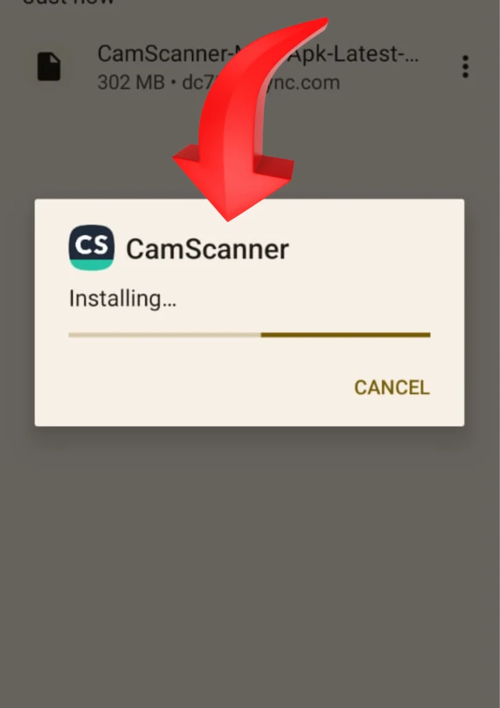 CamScanner Mod APK 2025 (Pro, Premium, No Watermark) Latest 23 the CamScanner Mod Apk Installing on your Mobile Phone